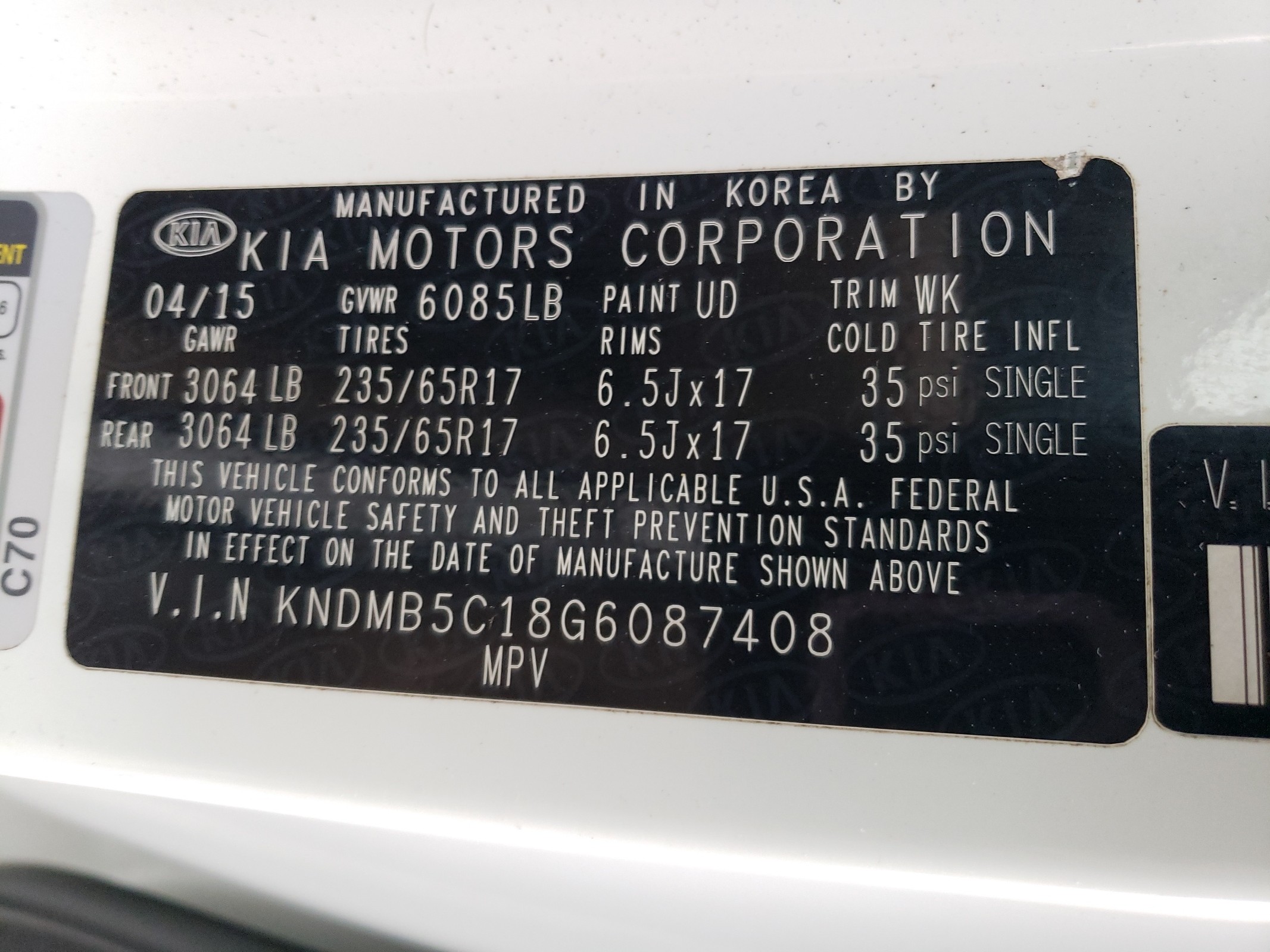 KNDMB5C18G6087408 2016 Kia Sedona Lx