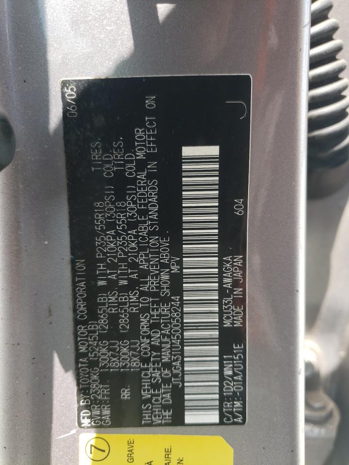 2005 Lexus Rx 330 VIN: JTJGA31U450058244 Lot: 63389574