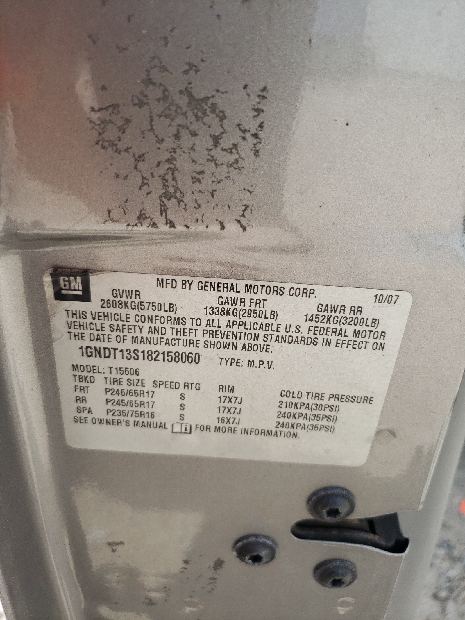 1GNDT13S182158060 2008 Chevrolet Trailblazer Ls