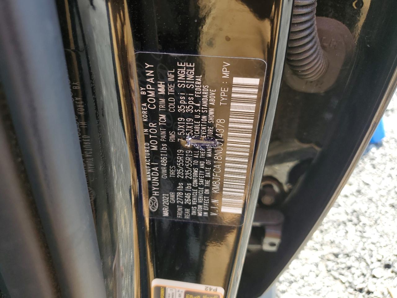 2022 Hyundai Tucson Sel Convenience VIN: KM8JFCA18NU014378 Lot: 62597054