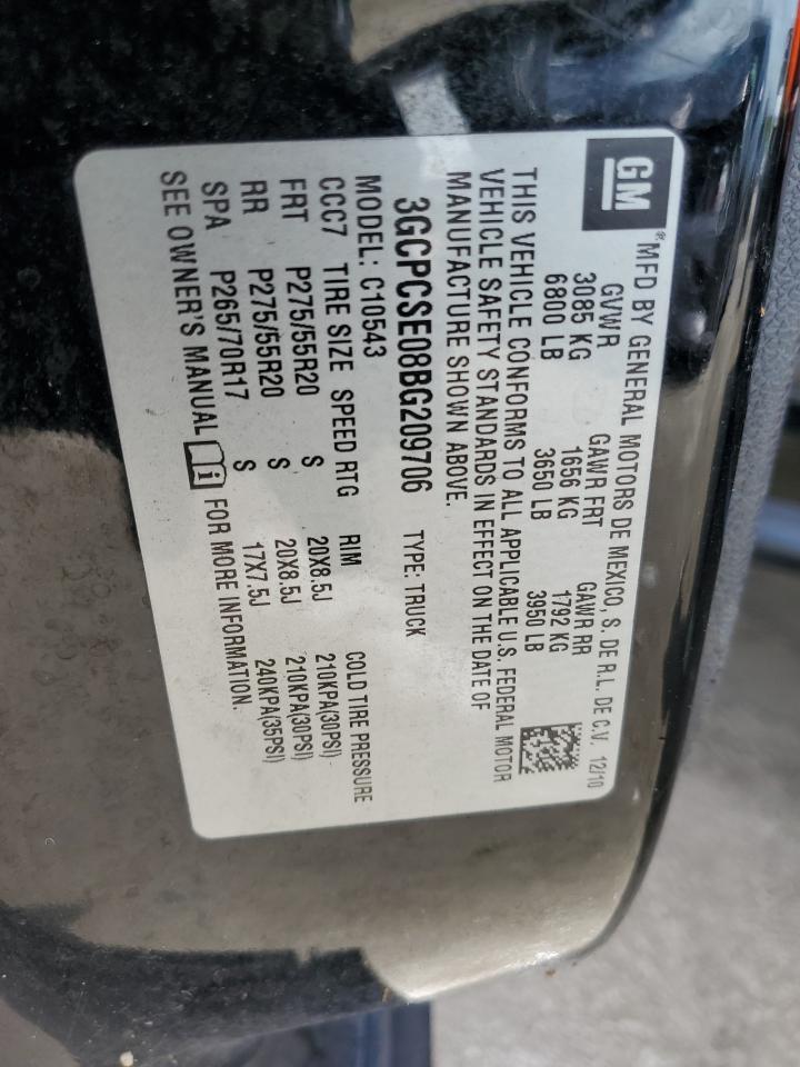 2011 Chevrolet Silverado C1500 Lt VIN: 3GCPCSE08BG209706 Lot: 64018574