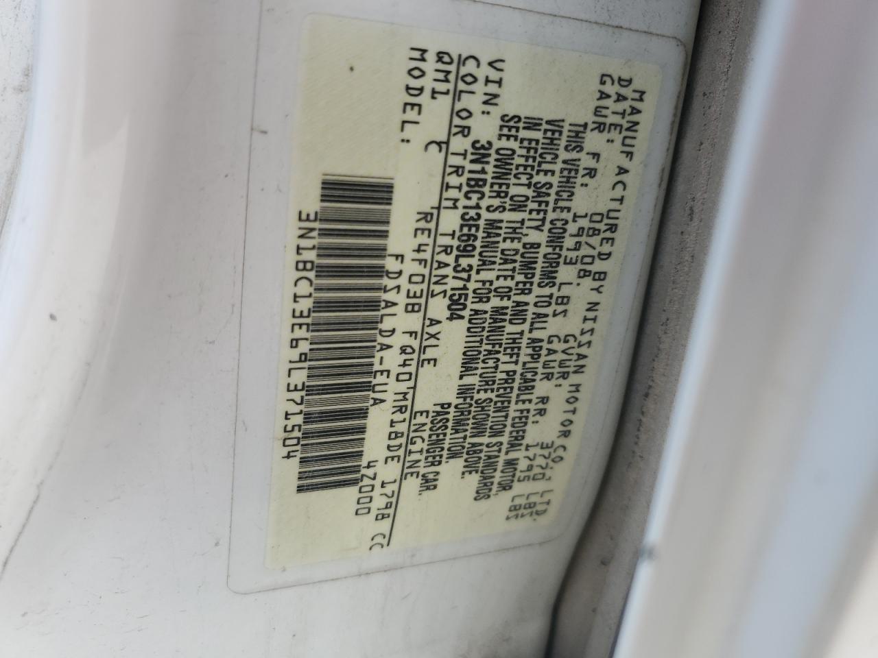 2009 Nissan Versa S VIN: 3N1BC13E69L371504 Lot: 63480574