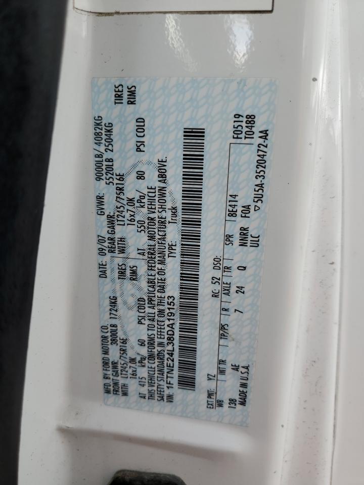 2008 Ford Econoline E250 Van VIN: 1FTNE24L38DA19153 Lot: 64679844