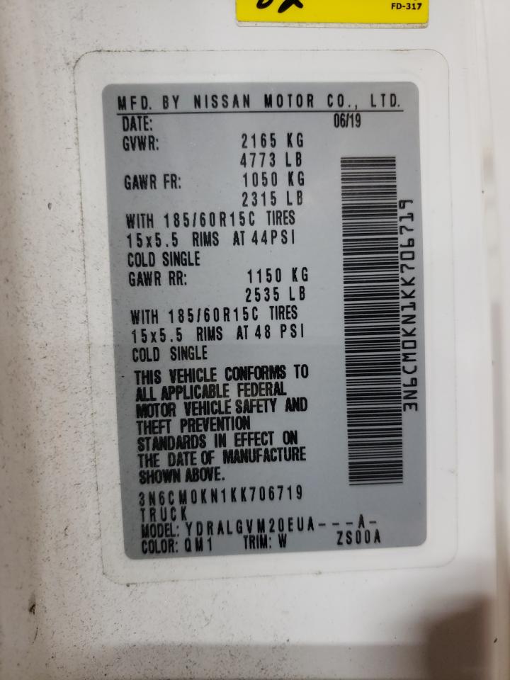 2019 Nissan Nv200 2.5S VIN: 3N6CM0KN1KK706719 Lot: 60963524