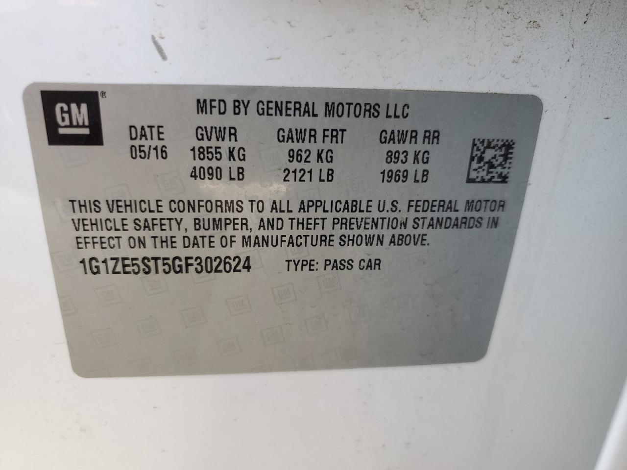 1G1ZE5ST5GF302624 2016 CHEVROLET MALIBU - Image 12