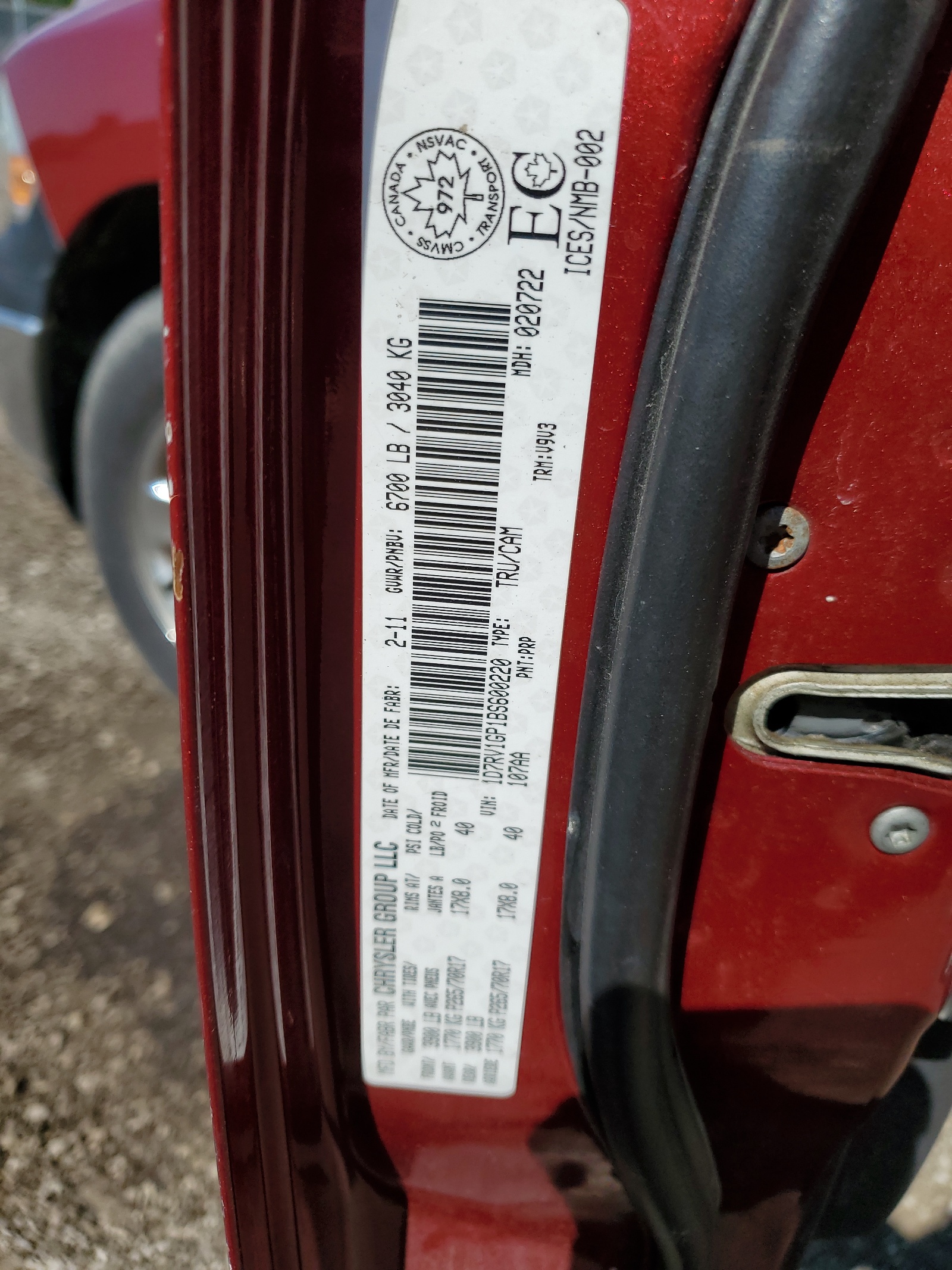 1D7RV1GP1BS600220 2011 Dodge Ram 1500