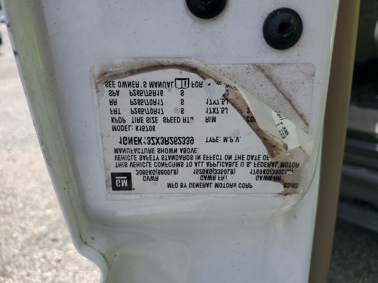 1GNEK13ZX3R262339 2003 Chevrolet Tahoe K1500