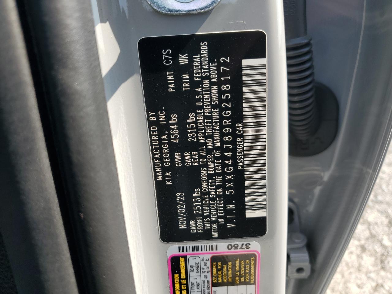 2024 Kia K5 Gt VIN: 5XXG44J89RG258172 Lot: 65512284