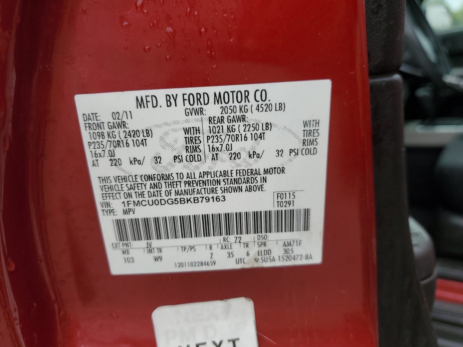 1FMCU0DG5BKB79163 2011 Ford Escape Xlt