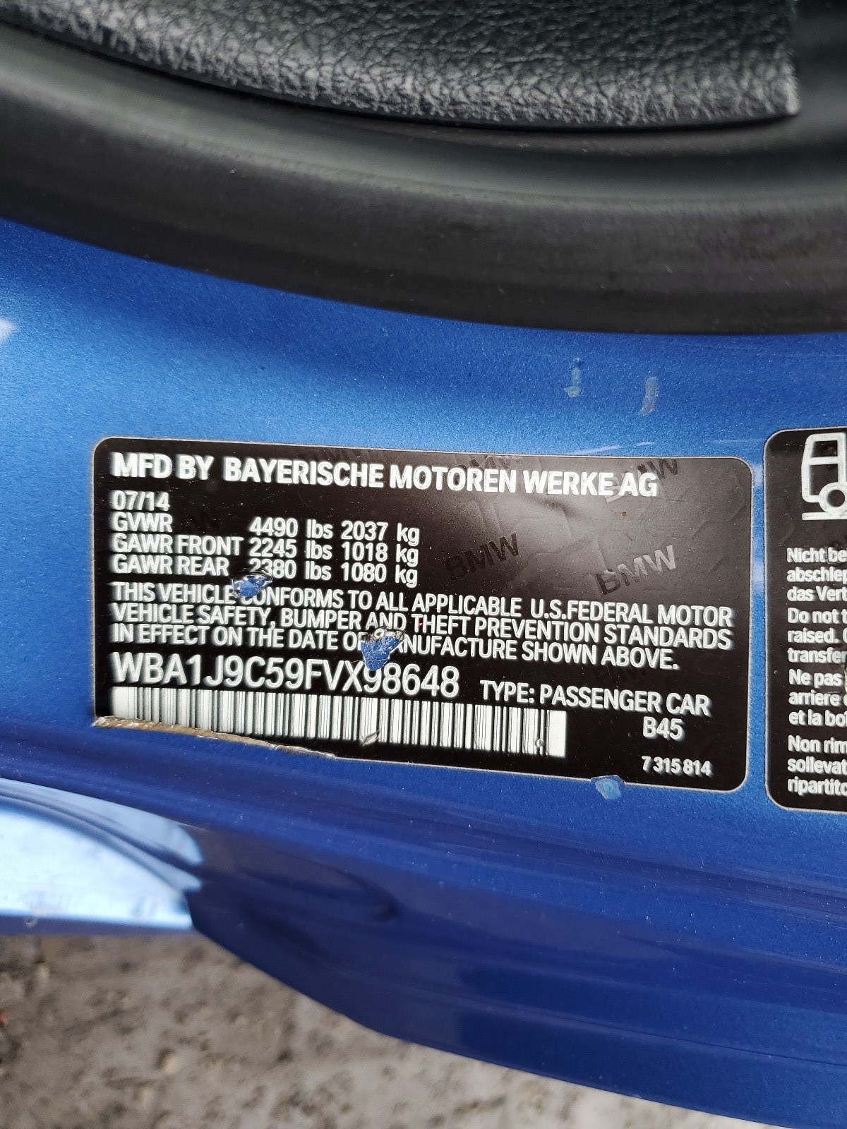 WBA1J9C59FVX98648 2015 BMW M235Xi