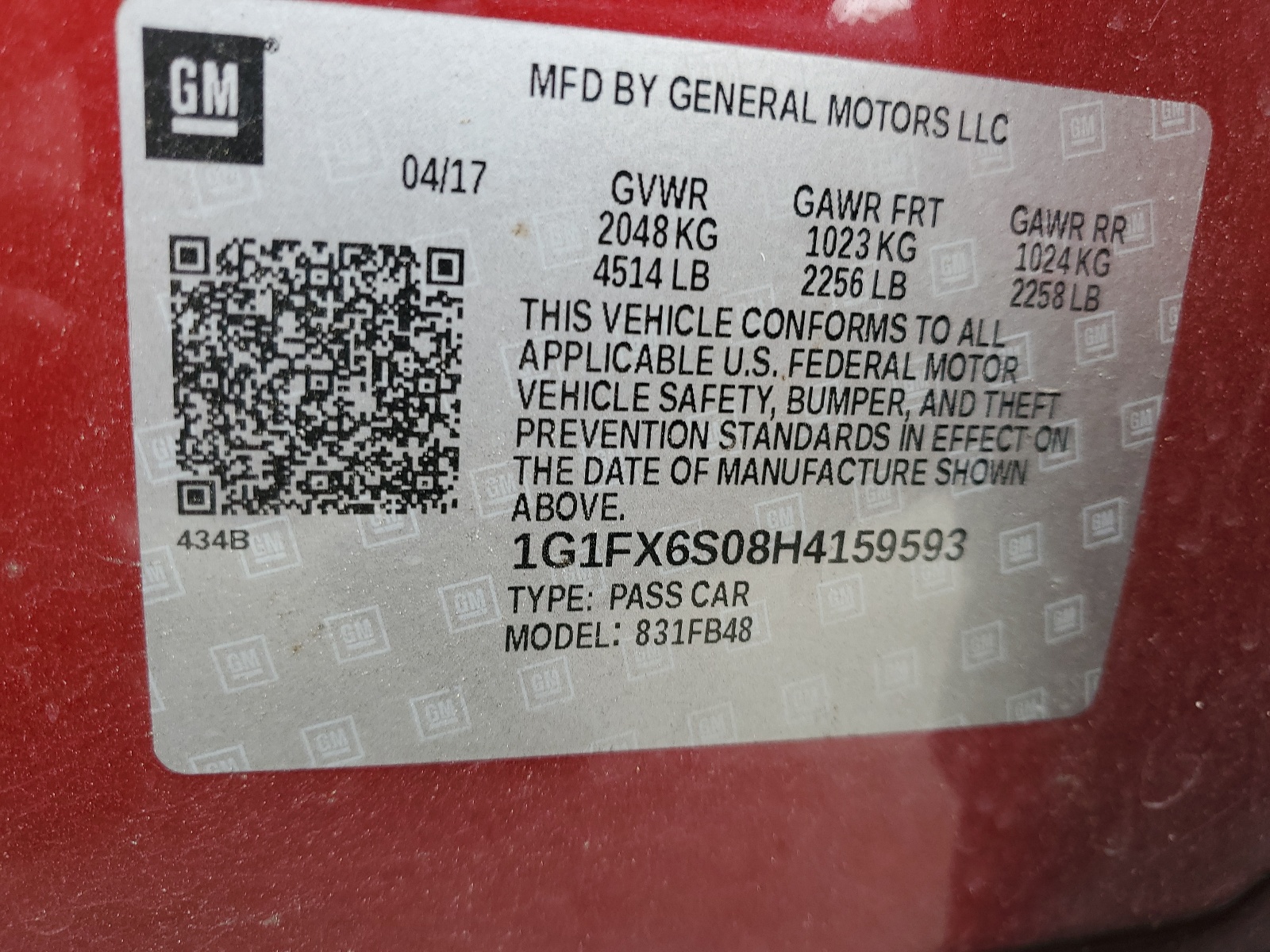 1G1FX6S08H4159593 2017 Chevrolet Bolt Ev Premier