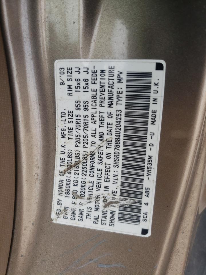 2004 Honda Cr-V Ex VIN: SHSRD78884U204253 Lot: 65452484