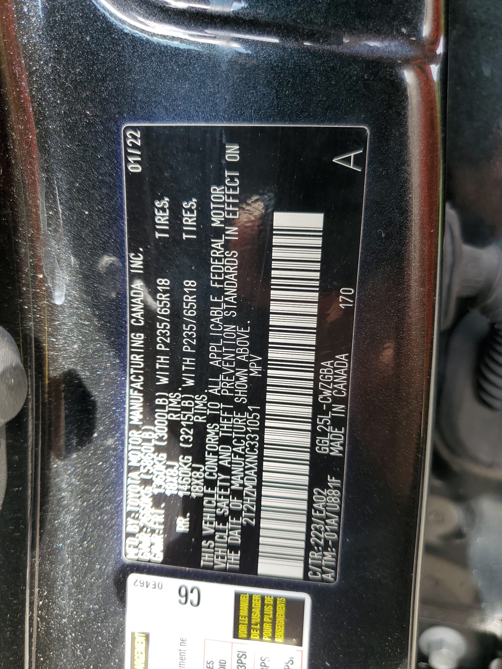 2T2HZMDAXNC331051 2022 Lexus Rx 350