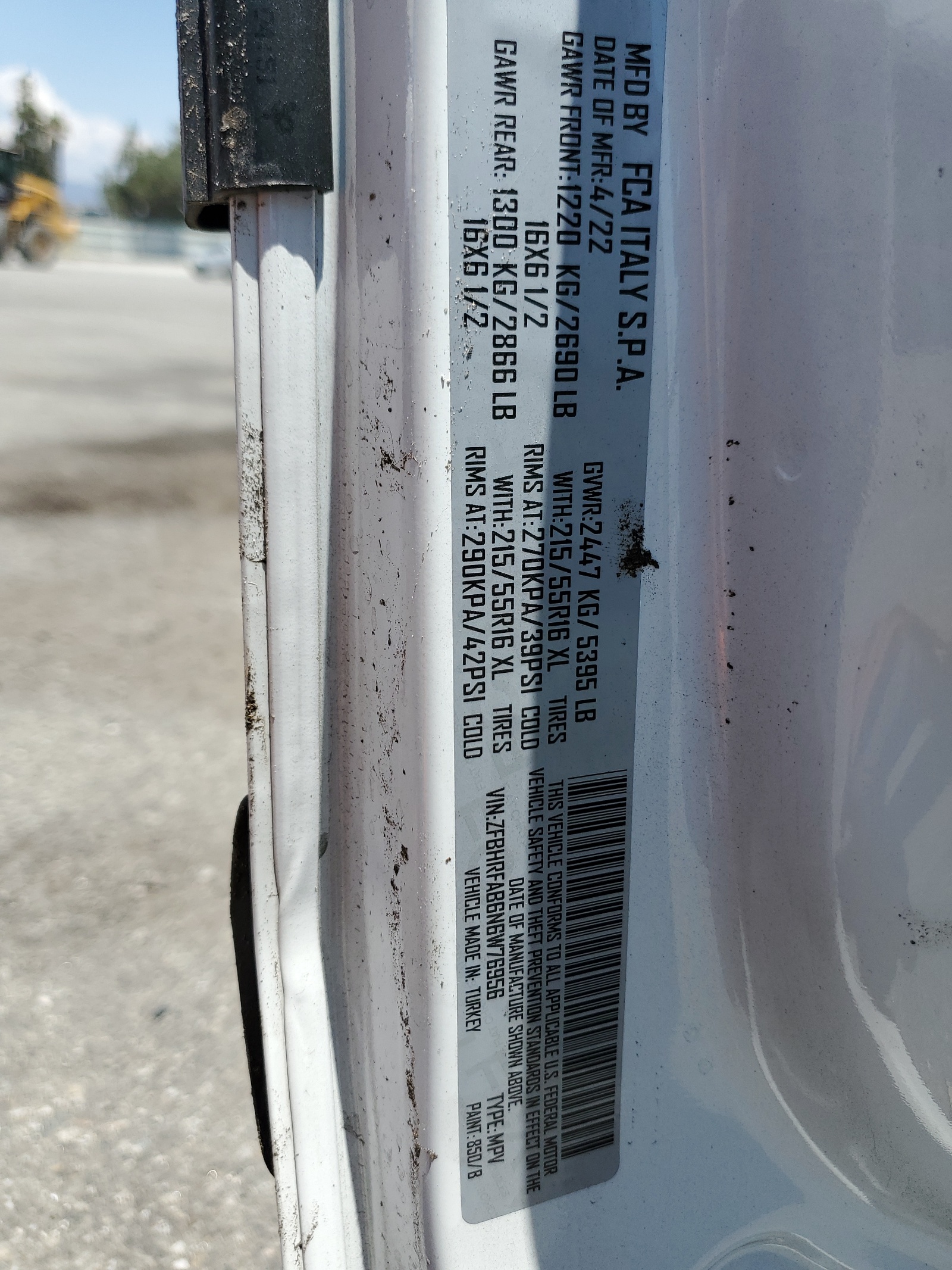 ZFBHRFAB6N6W76956 2022 Ram Promaster City Tradesman