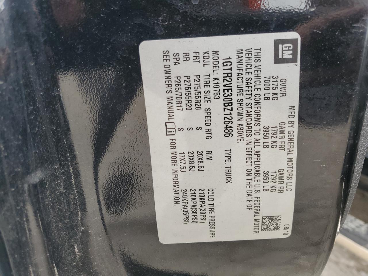 2011 GMC Sierra K1500 Sle VIN: 1GTR2VE30BZ126486 Lot: 60283914