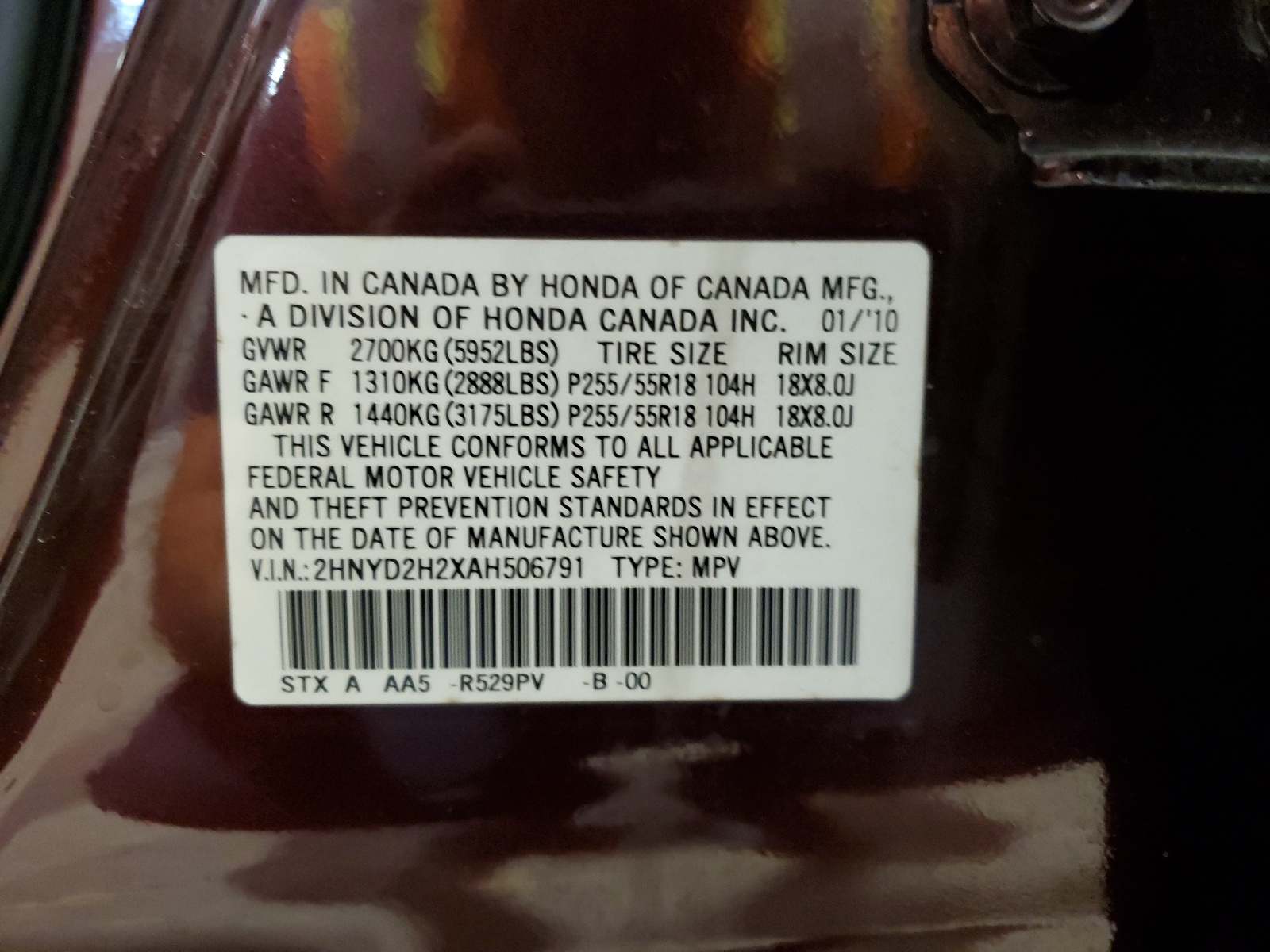 2HNYD2H2XAH506791 2010 Acura Mdx