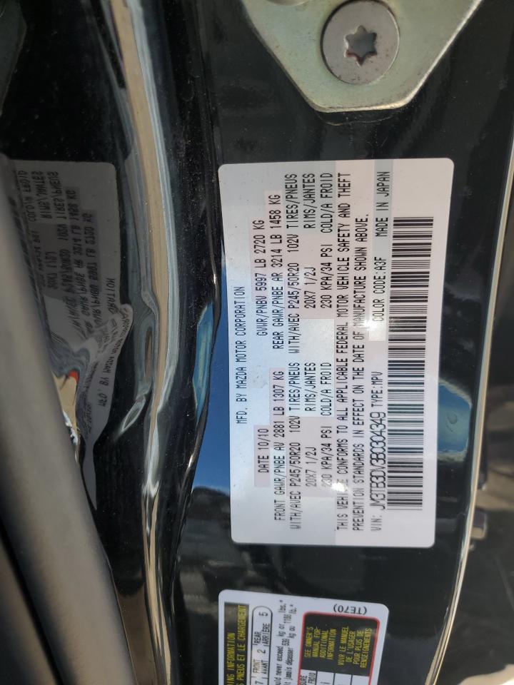 2011 Mazda Cx-9 VIN: JM3TB3DV3B0304349 Lot: 65252204