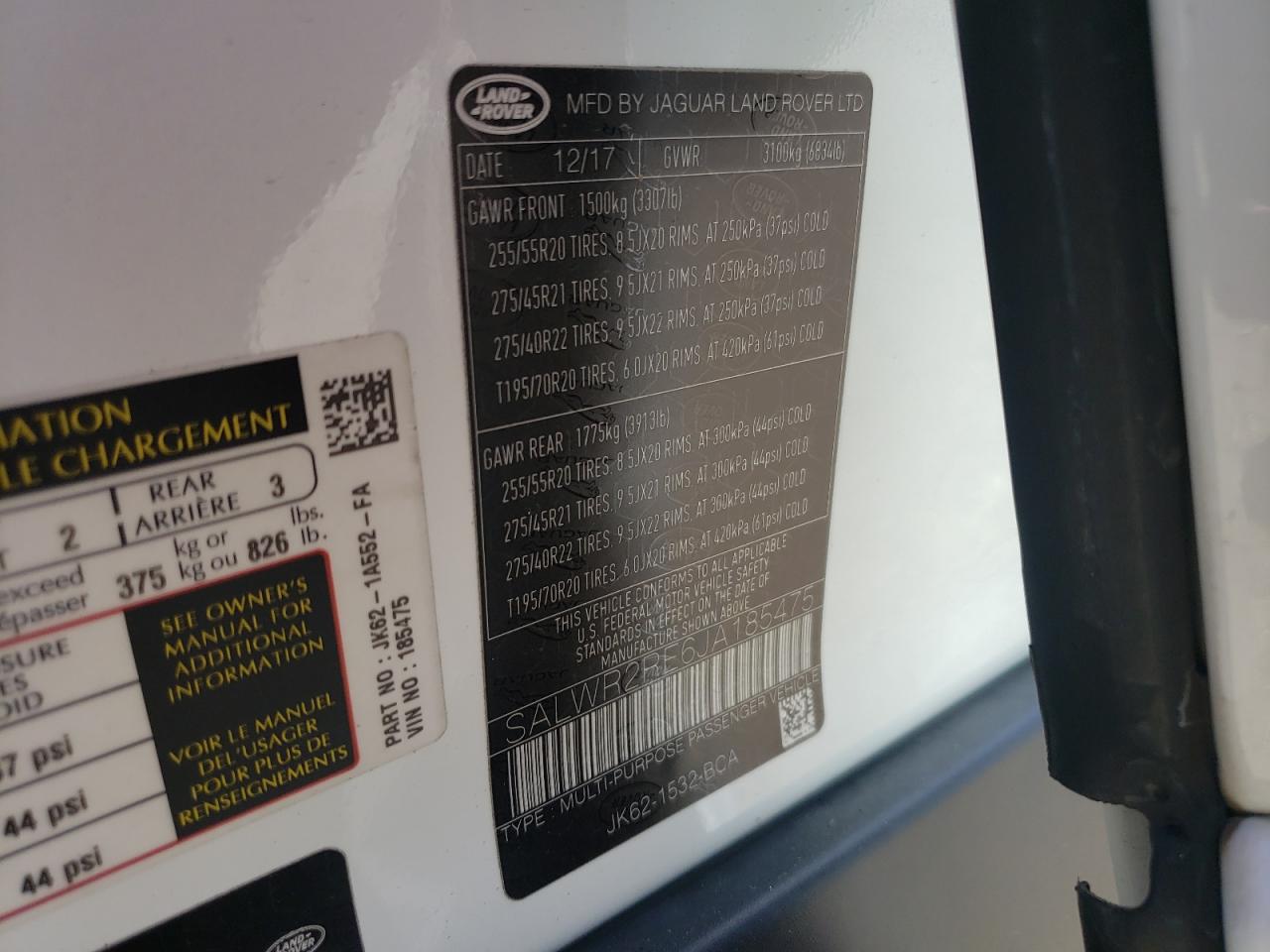 2018 Land Rover Range Rover Sport Supercharged Dynamic VIN: SALWR2RE6JA185475 Lot: 65138554