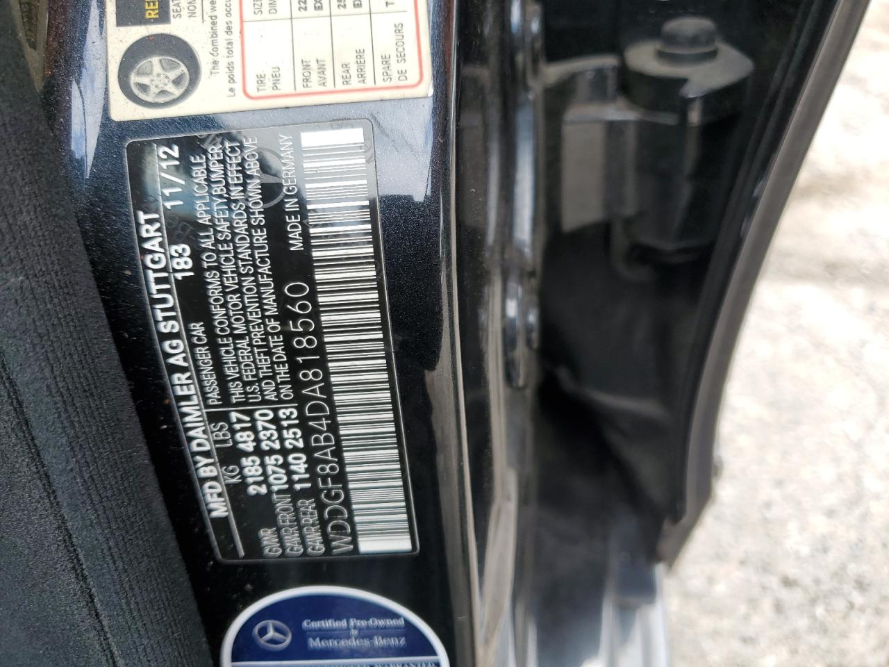 2013 Mercedes-Benz C 300 4Matic VIN: WDDGF8AB4DA818560 Lot: 64896404
