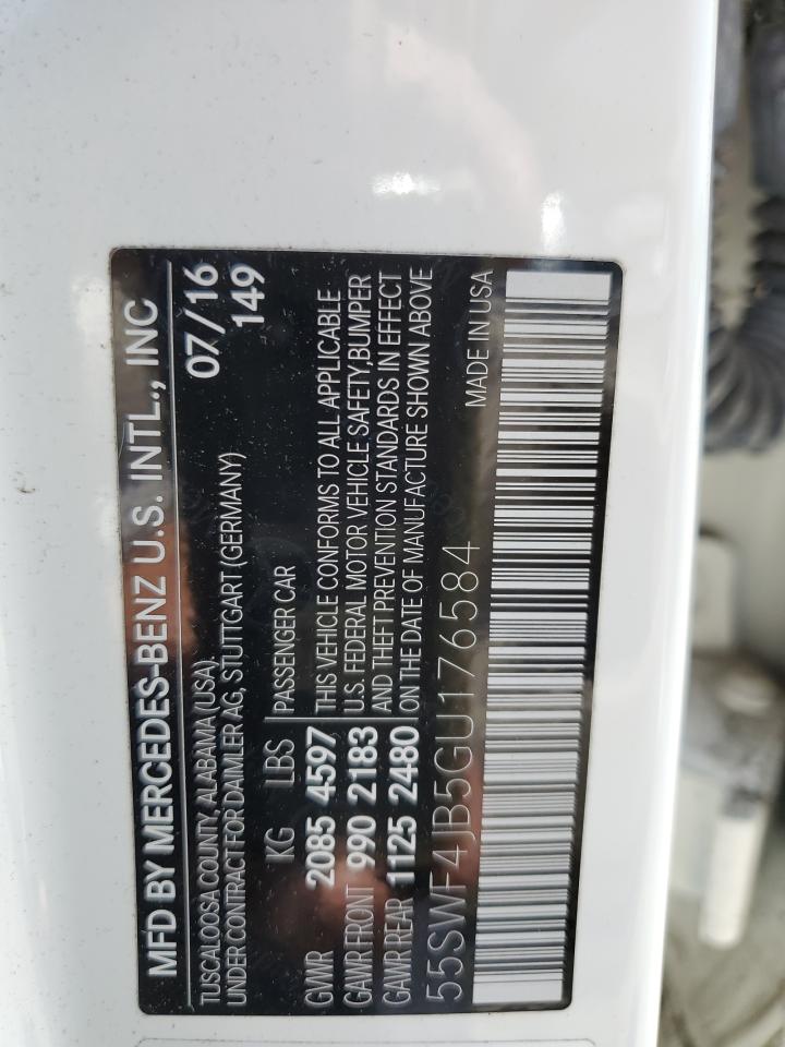 2016 Mercedes-Benz C 300 VIN: 55SWF4JB5GU176584 Lot: 64042694