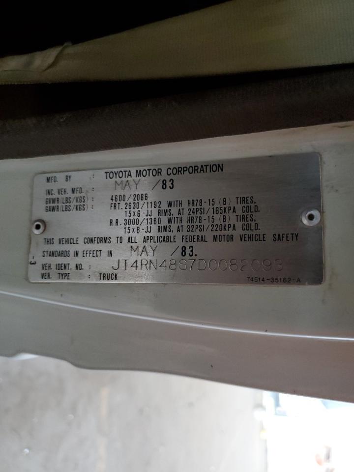 1983 Toyota Pickup Rn48 VIN: JT4RN48S7D0082093 Lot: 61987974