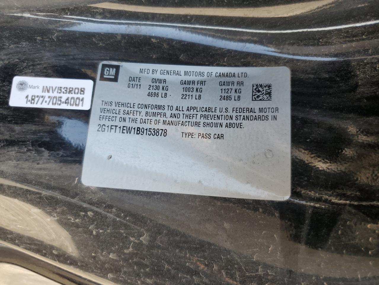 2011 Chevrolet Camaro 2Ss VIN: 2G1FT1EW1B9153878 Lot: 64221174