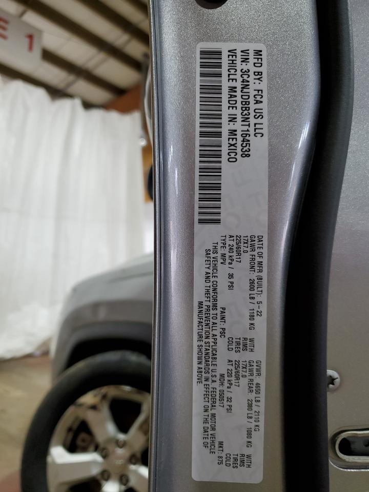 2022 Jeep Compass Latitude VIN: 3C4NJDBB3NT164538 Lot: 65367844