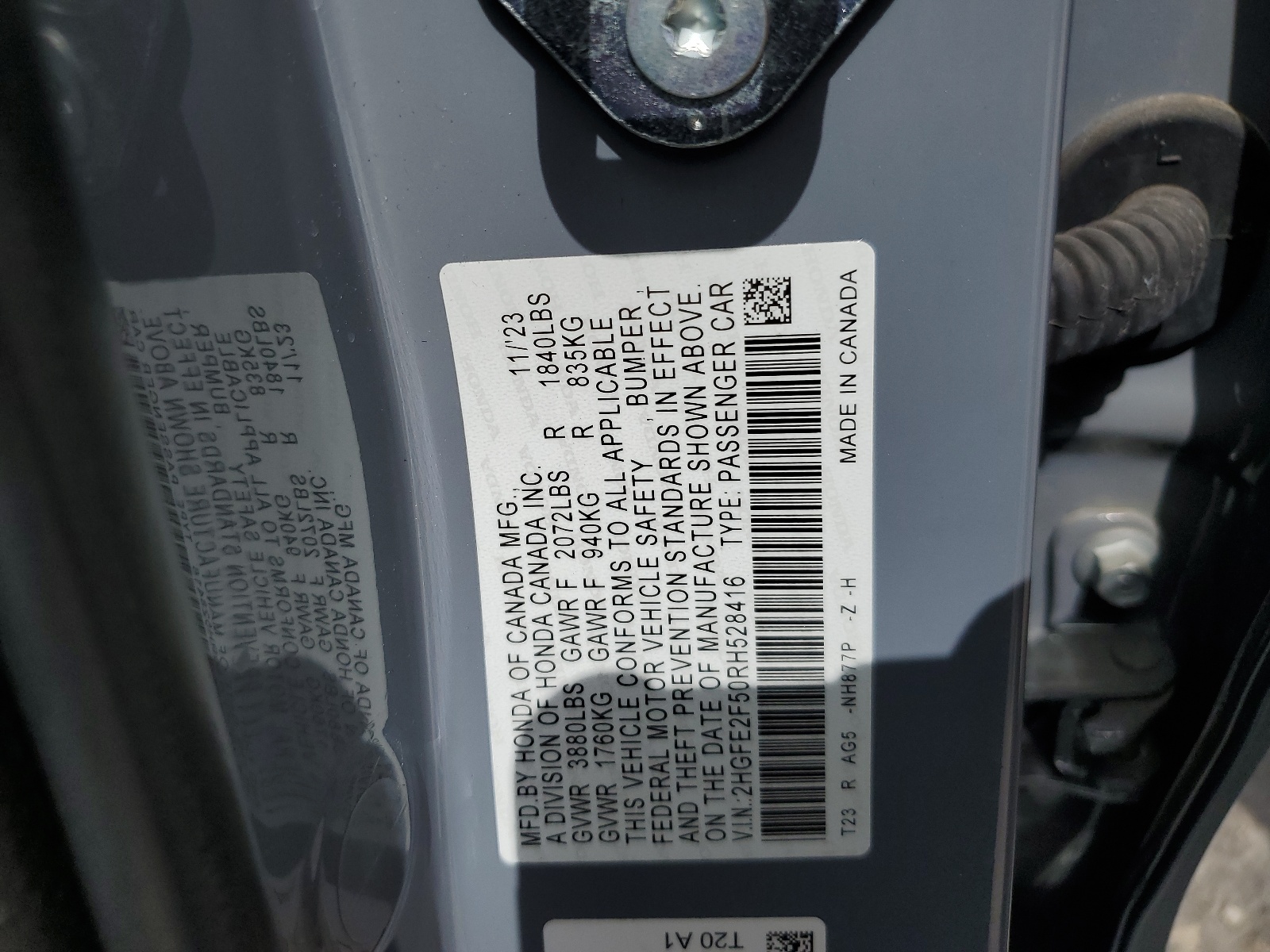 2024 Honda Civic Sport vin: 2HGFE2F50RH528416