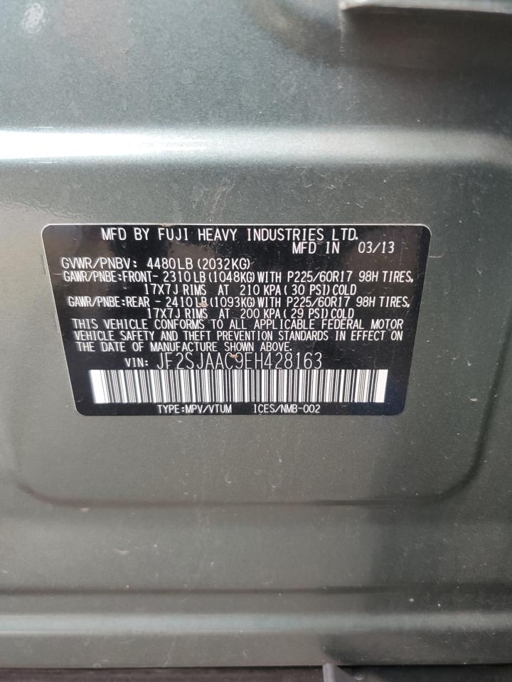 2014 Subaru Forester 2.5I VIN: JF2SJAAC9EH428163 Lot: 64753294