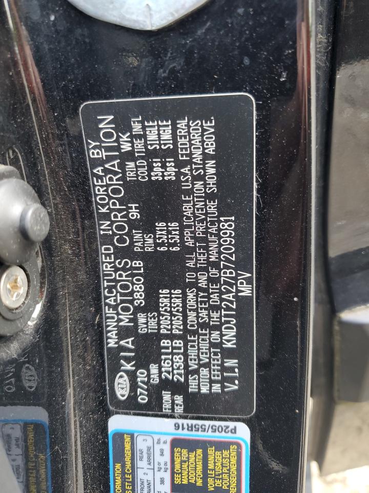 2011 Kia Soul + VIN: KNDJT2A27B7209981 Lot: 65561924