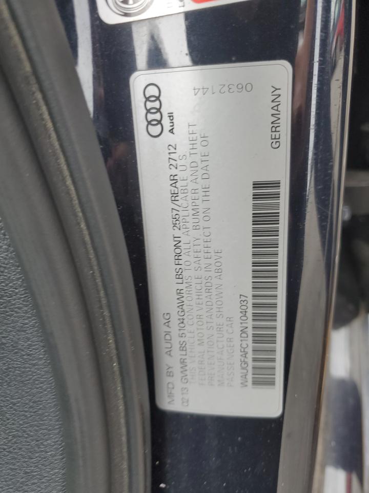 2013 Audi A6 Premium Plus VIN: WAUGFAFC1DN104037 Lot: 61617534