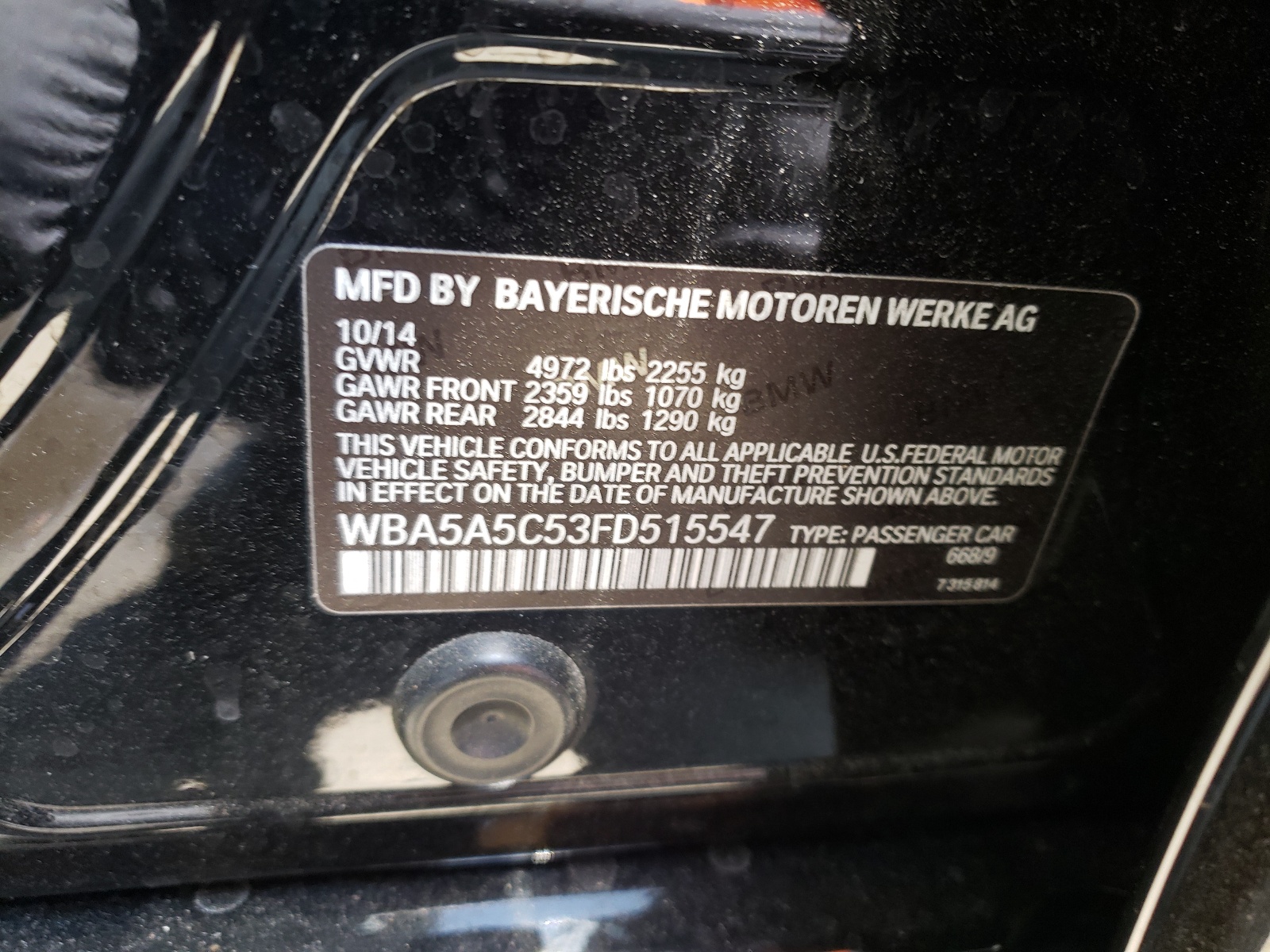 WBA5A5C53FD515547 2015 BMW 528 I