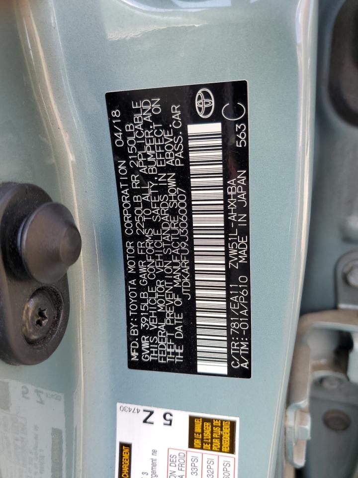 2018 Toyota Prius VIN: JTDKARFU9J3060007 Lot: 63687714