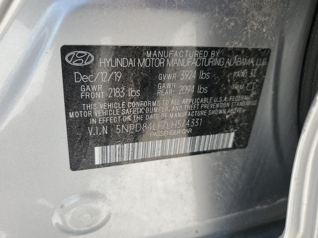 5NPD84LF7LH574331 2020 HYUNDAI ELANTRA - Image 13