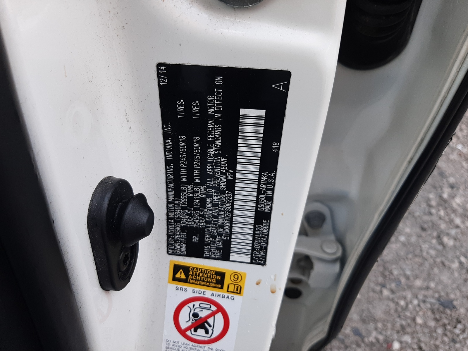 5TDKKRFH2FS062297 2015 Toyota Highlander Xle