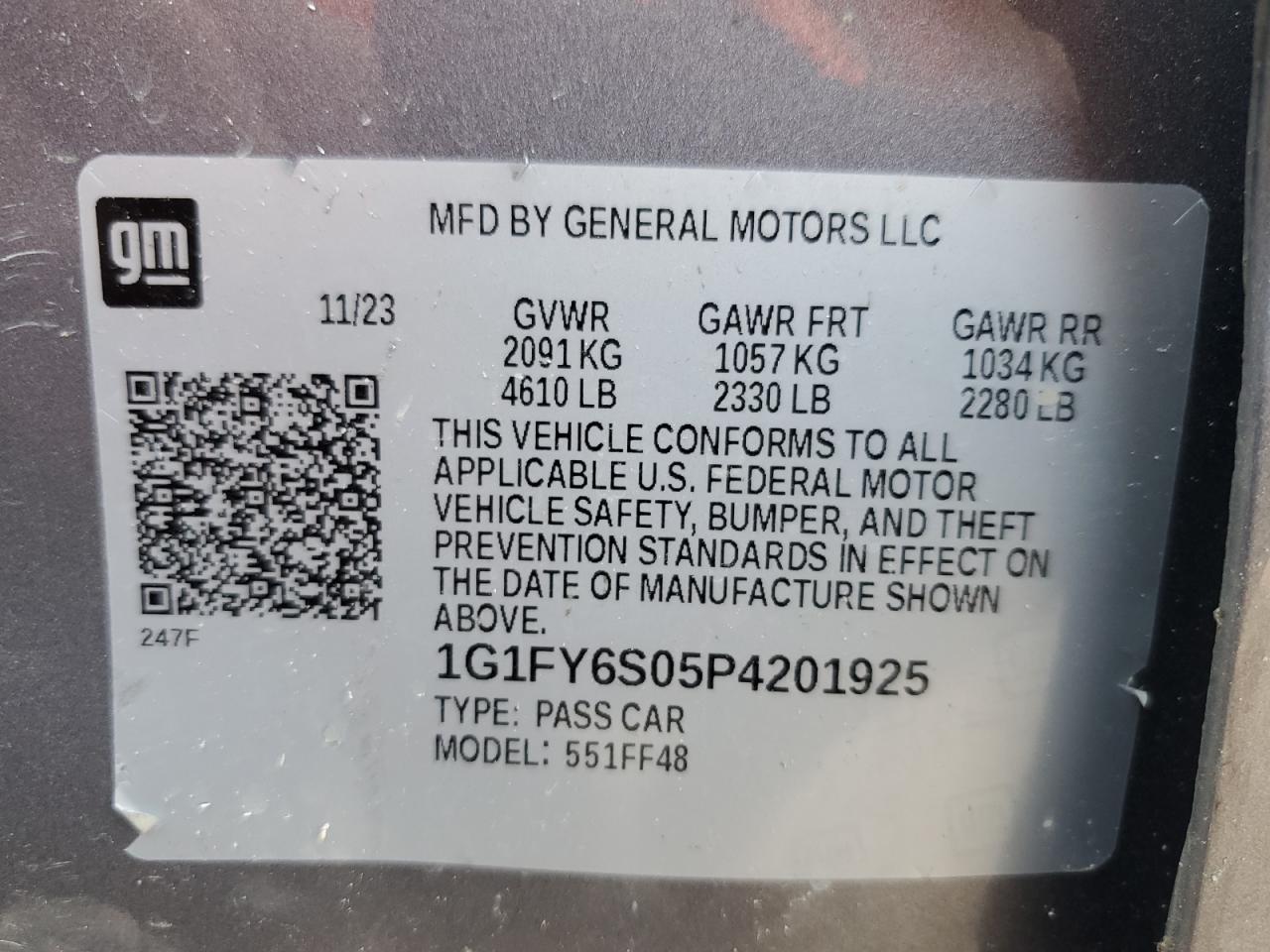 2023 Chevrolet Bolt Euv Lt VIN: 1G1FY6S05P4201925 Lot: 65401244