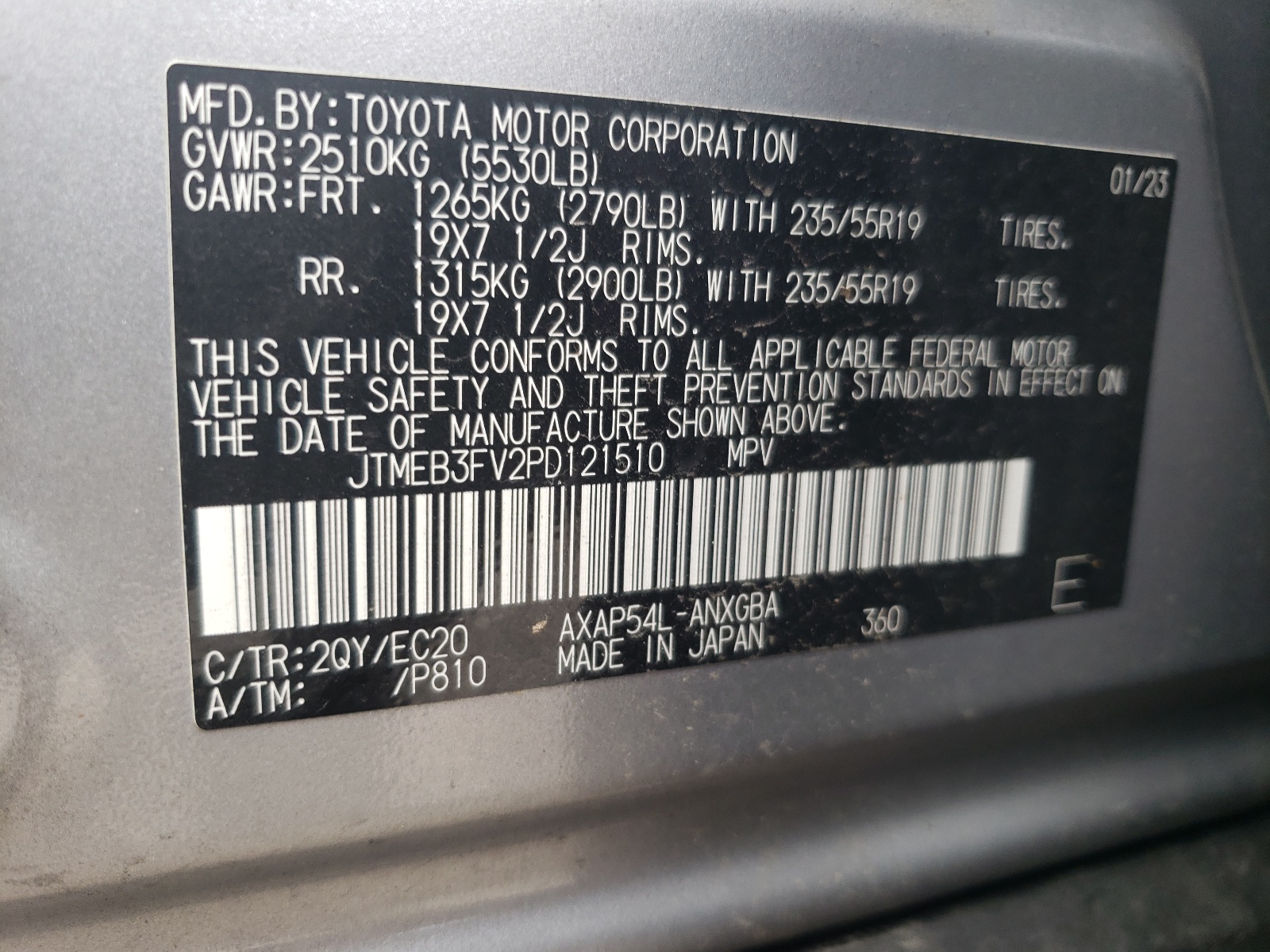 JTMEB3FV2PD121510 2023 Toyota Rav4 Prime Xse