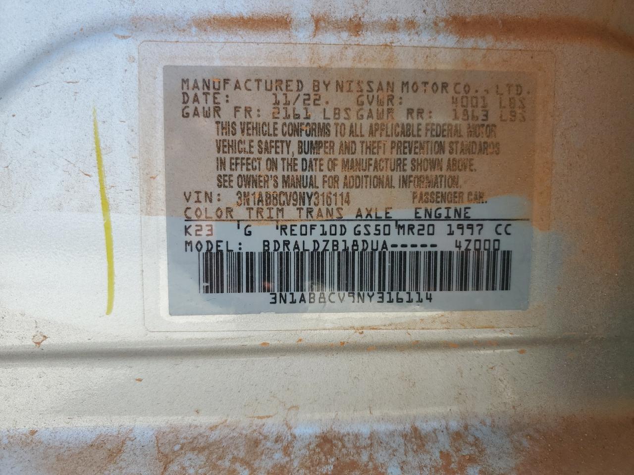 2022 Nissan Sentra Sv VIN: 3N1AB8CV9NY316114 Lot: 63044544