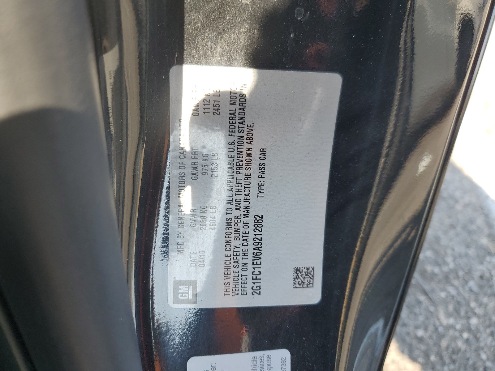 2G1FC1EV6A9212882 2010 Chevrolet Camaro Lt