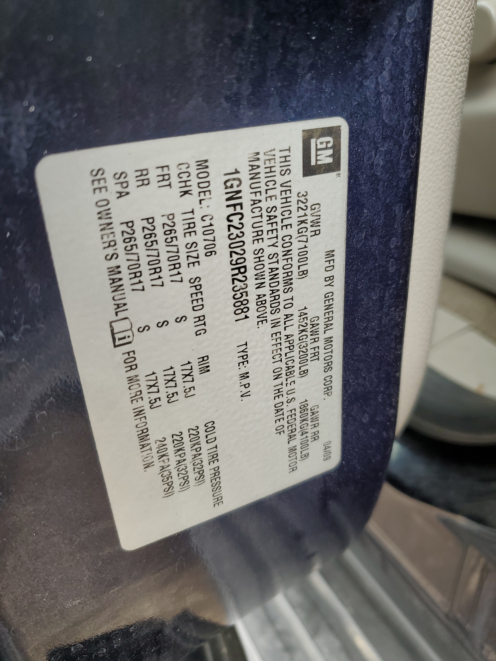 1GNFC23029R235881 2009 Chevrolet Tahoe C1500 Lt