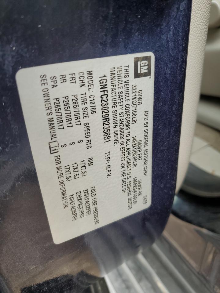 2009 Chevrolet Tahoe C1500 Lt VIN: 1GNFC23029R235881 Lot: 64417904