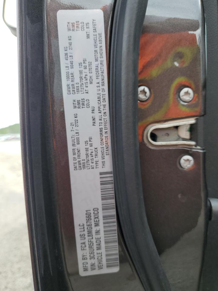 2021 Ram 2500 Laramie VIN: 3C6UR5FL8MG676601 Lot: 60678214