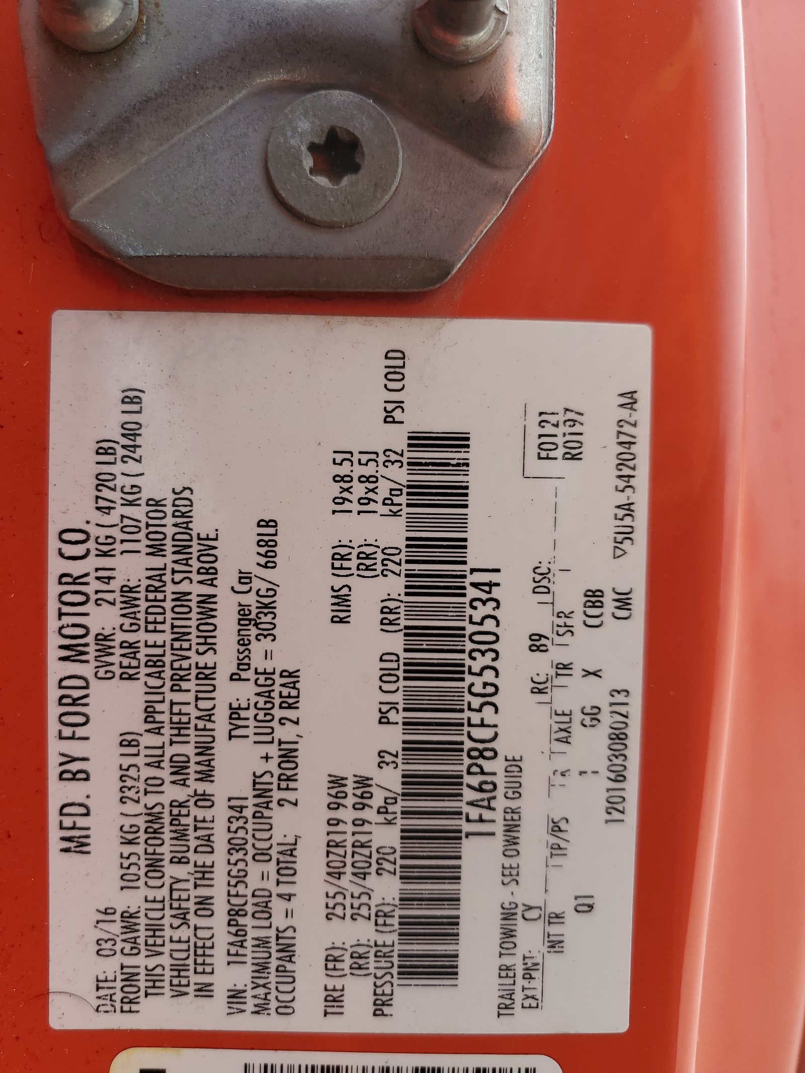 1FA6P8CF5G5305341 2016 Ford Mustang Gt