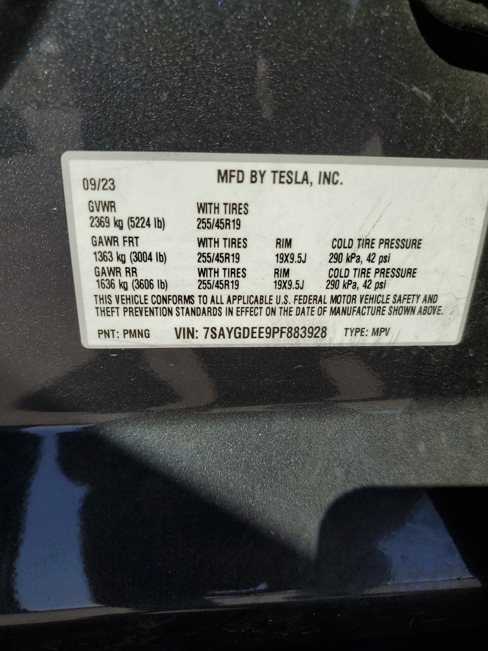 7SAYGDEE9PF883928 2023 Tesla Model Y
