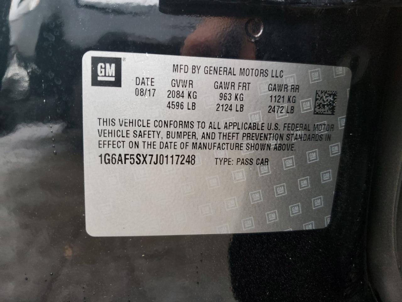 2018 Cadillac Ats Luxury VIN: 1G6AF5SX7J0117248 Lot: 64501234