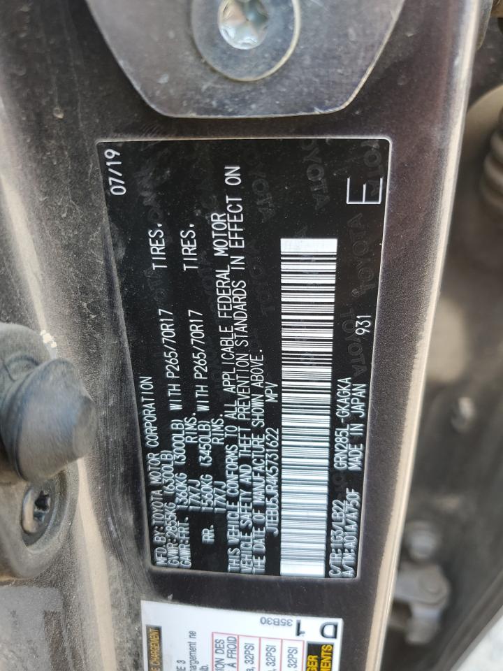 JTEBU5JR4K5731622 2019 Toyota 4Runner Sr5