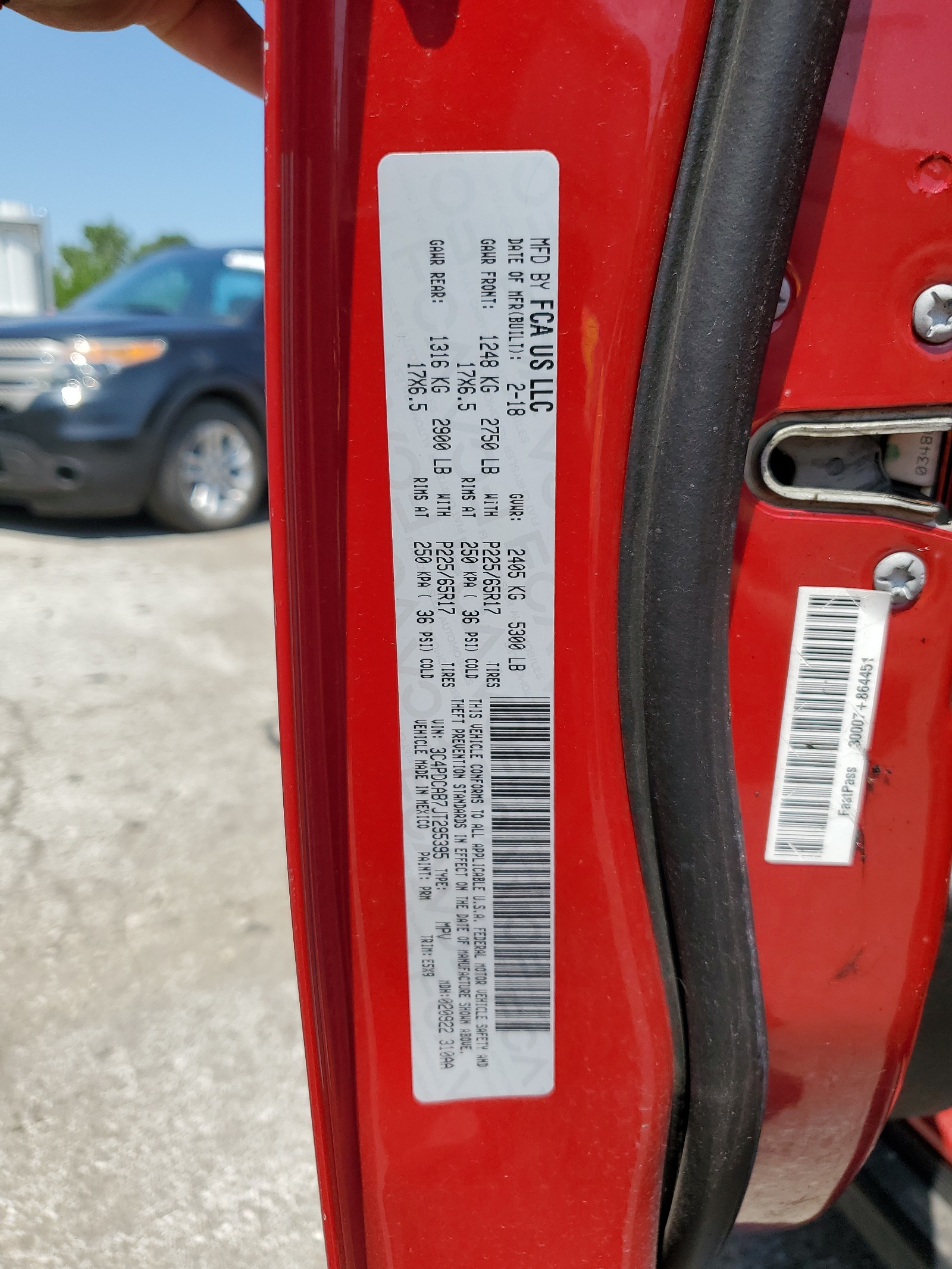 3C4PDCAB7JT295395 2018 Dodge Journey Se