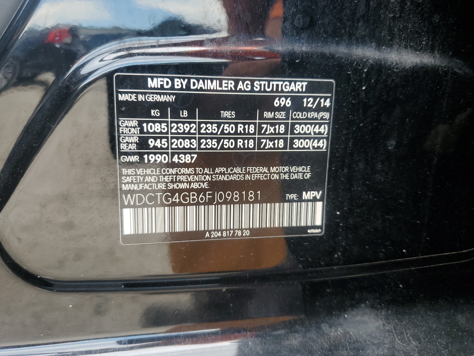 WDCTG4GB6FJ098181 2015 Mercedes-Benz Gla 250 4Matic