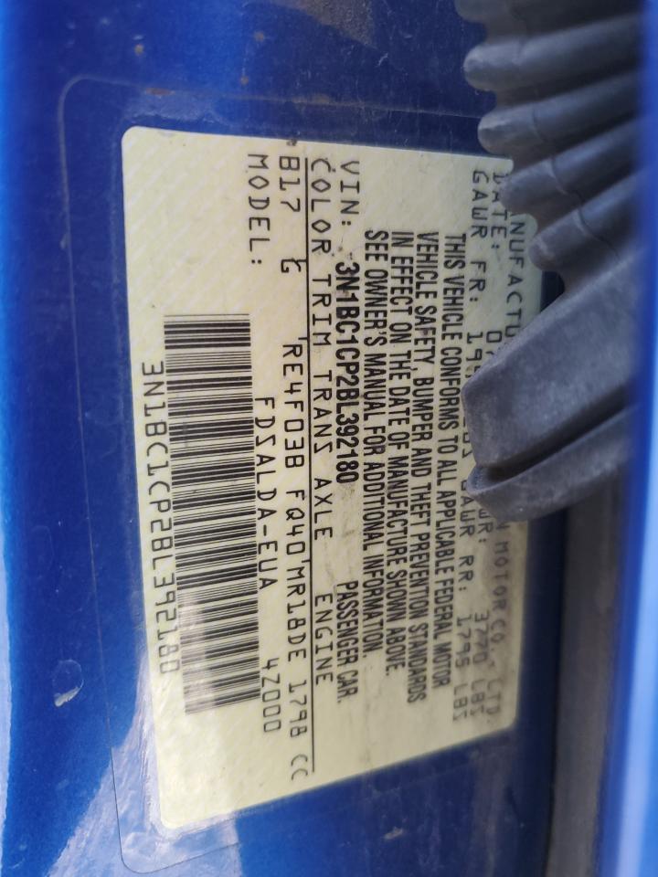 2011 Nissan Versa S VIN: 3N1BC1CP2BL392180 Lot: 63000294