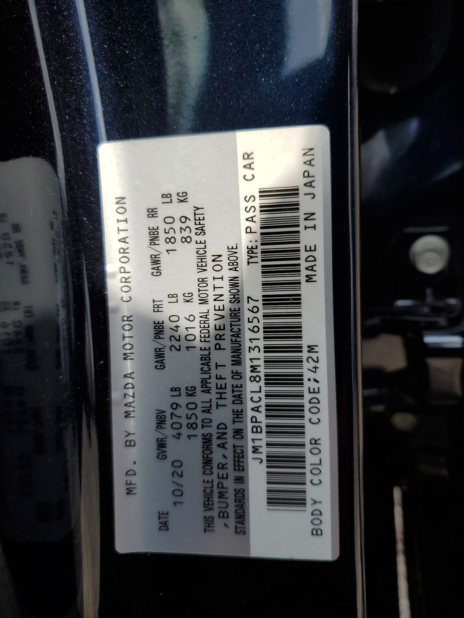 JM1BPACL8M1316567 2021 Mazda 3 Preferred